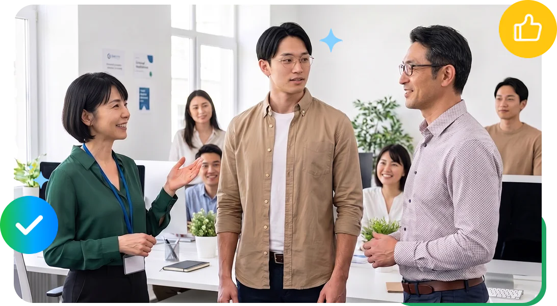 新员工完成 AGL 课程学习后，由培训经理向团队主管完成岗位交接