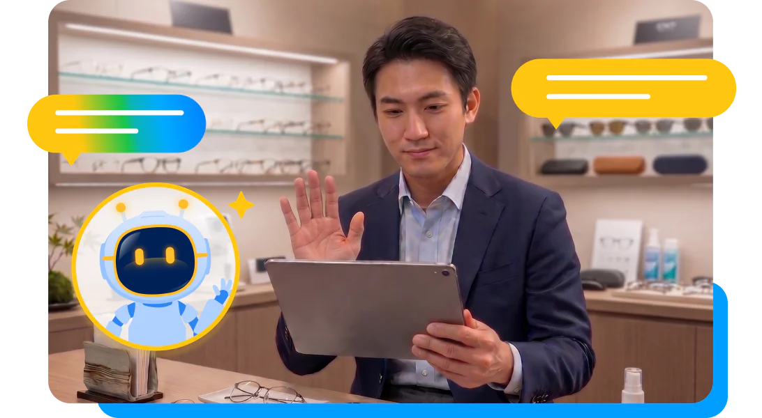 某全国连锁眼镜品牌区域经理候选人借助 AI 陪练提升沟通辅导能力的客户案例配图