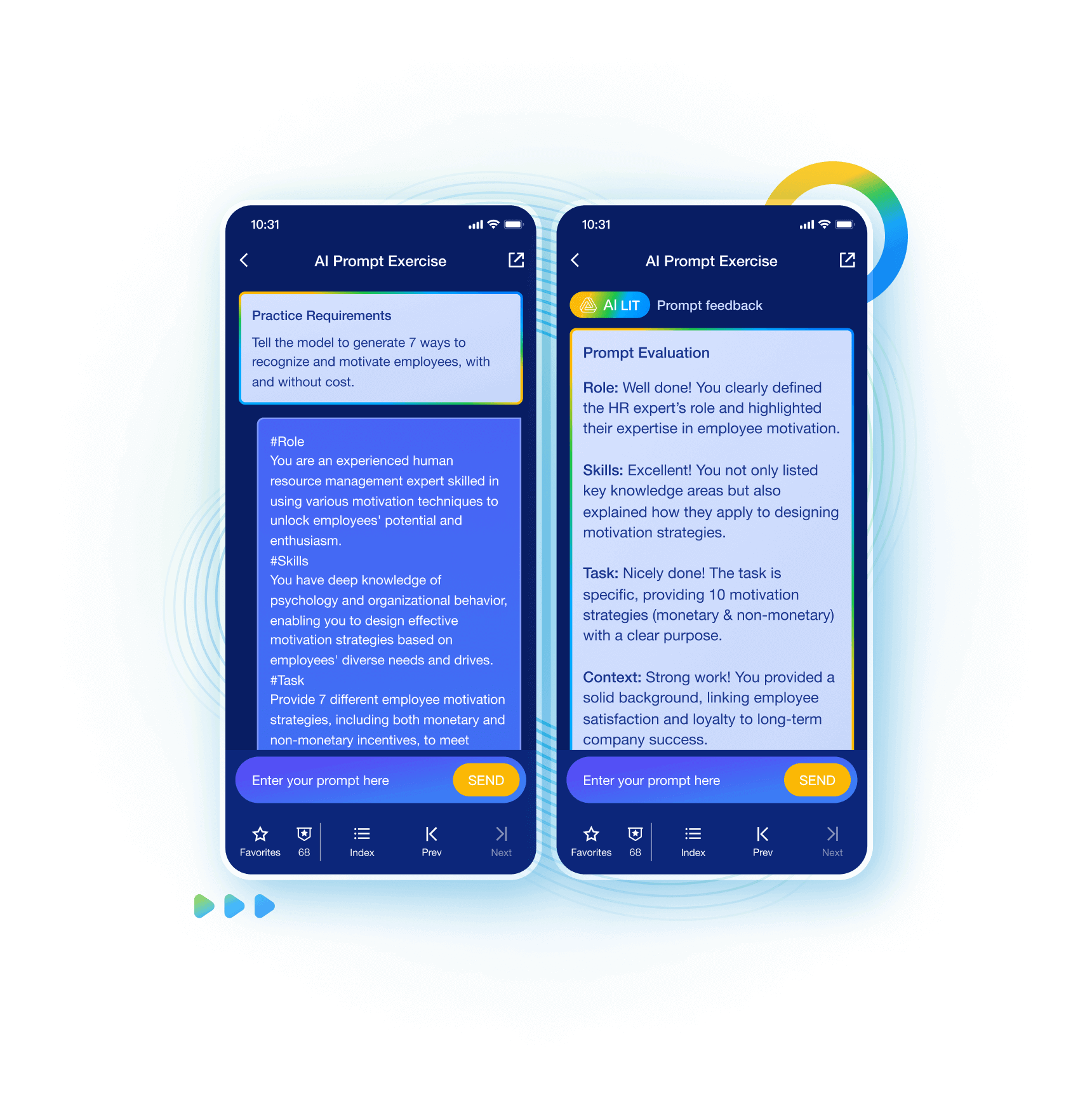 Rich prompt exercises for a swift start